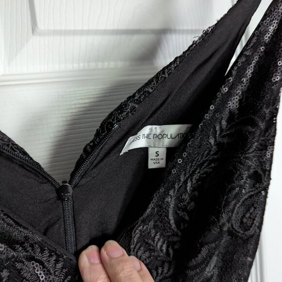 Dress the Population, black sequin midi dress,.size Small - Picture 4 of 4